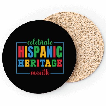 Discover Hispanic heritage month colorful text image colorf Coasters