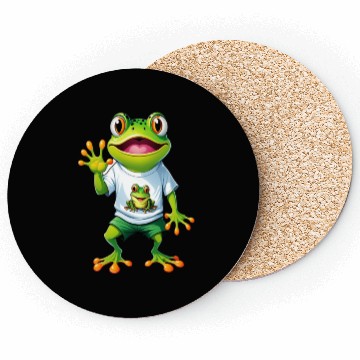 Discover Green Happy Frog Coasters