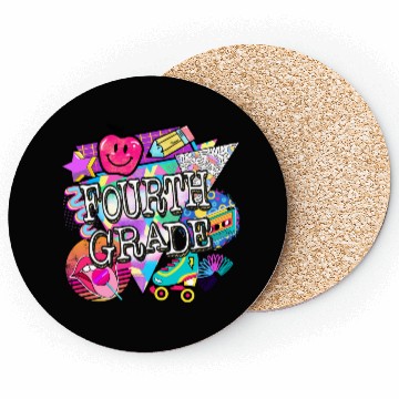 Discover 4th Grade 90s Back to School Grade School 90s Coasters