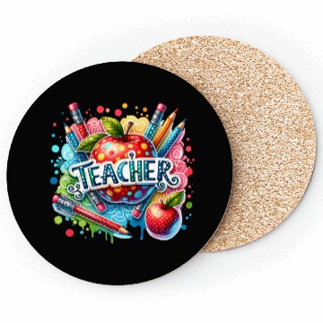 Discover Colorful Polka Dot Teacher Coasters