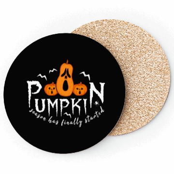 Discover pumpkin spiders bats Halloween Coasters