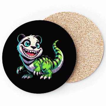 Discover Quirky dino T-Rex panda mythical creature fantasy Coasters