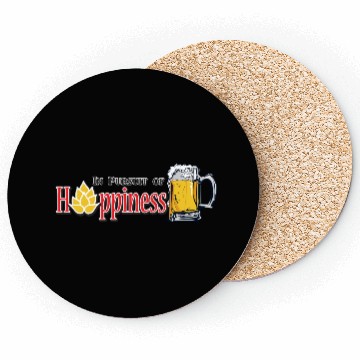 Discover Happiness Brew Beer Mug Design Coasters
