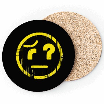 Discover Weird Emoticon Yellow Coasters