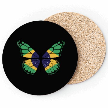 Discover Brazilian Flag Patriotic Butterfly Lover Design Coasters