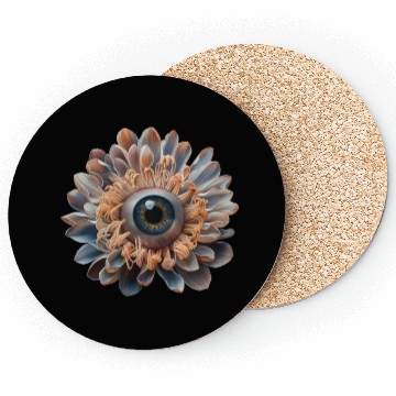 Discover Weirdcore Aesthetic Flower Human Eyeball Strangeco Coasters