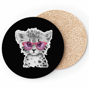 Discover cheetah Animals with Glasses Coasters