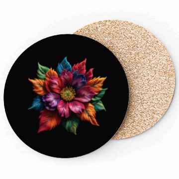 Discover Spectrum Bloom - The Vivid Floral Symphony Coasters