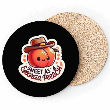 Discover Sweet as a Georgia Peach Sticker Coasters