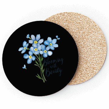 Discover Blue Blossom Beauty “blue flower” Coasters