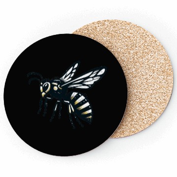 Discover Two Color Wasp Insect Art 3 Coasters