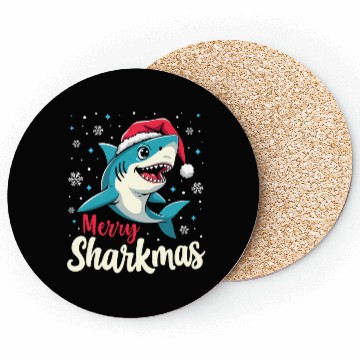 Discover Merry Sharkmas Santa Shark Coasters