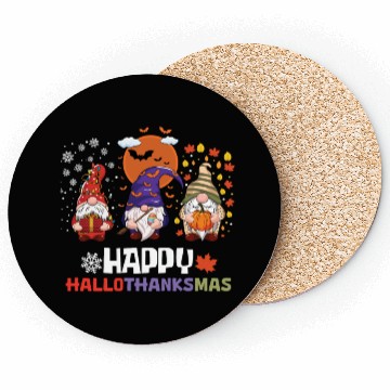Discover Happy Hallothanksmas Halloween Thanksgiving Coasters