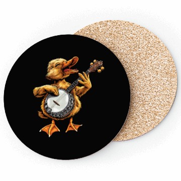 Discover Ducks Farm Animal Farmer Bluegrass Banjo Player Coasters