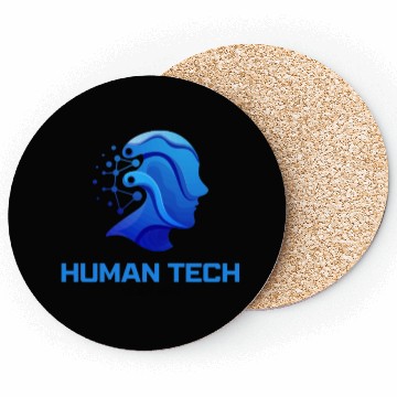 Discover Blue Flat Illustrative Human Artificial Coasters