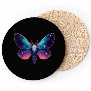 Discover Galaxy Moth - Cosmic Space Themed Fantasy Coasters