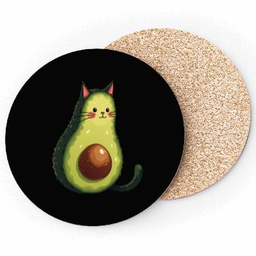 Discover Cute Kawaii Avocado Cat Coasters