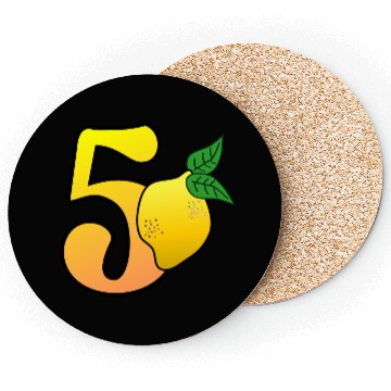 Discover Number 50th Birthday Lemon Coasters