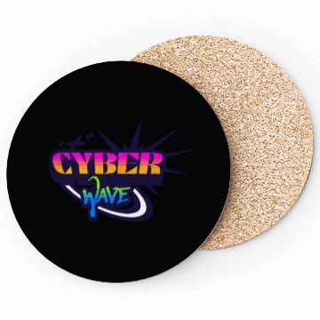 Discover Cyber Wave - Neon Streetwear for Y2K fans Coasters