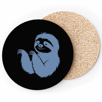 Discover Cool sloth silhouette portrait face head Coasters