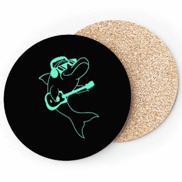 Discover Cool Dolphin Playing Guitar Headphone Sunglasses Coasters