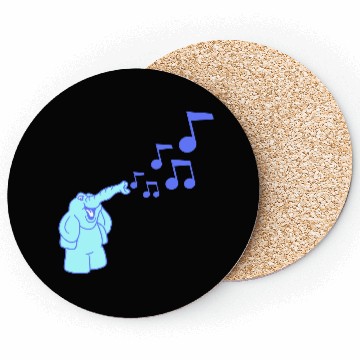 Discover Cute Elephant music nout Toot Trunk Trumpet Comic Coasters