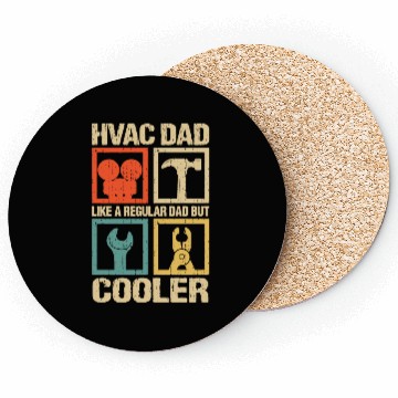 Discover HVAC Dad But Cooler Funny HVAC Technician Father Coasters