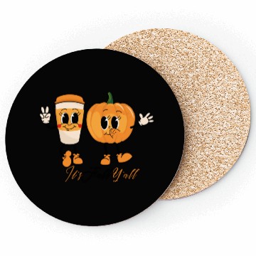 Discover Retro It's Fall Y'all - Pumpkin Spice Latte Coasters