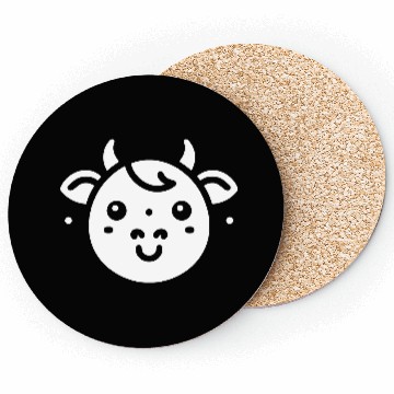Discover Cow face cute cows vector farm animal art path8 Coasters