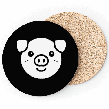 Discover Pig face cute pigs vector farm animal path14 Coasters