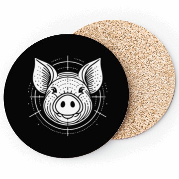 Discover Pig face pigs vector farm animal path20 Coasters