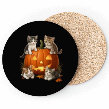 Discover Pumpkin Cat Paws | by Asarteon Coasters