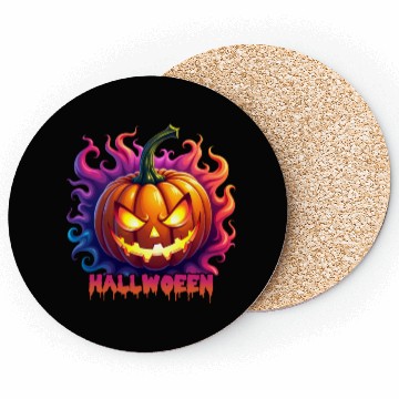 Discover Halloween Jack O Lantern V 05 Coasters