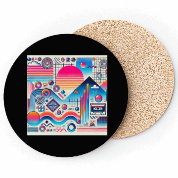 Discover Retro Waves 70s 80s 90s Aesthetic Design Coasters