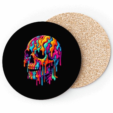 Discover Vibrant Psychedelic Skull Coasters