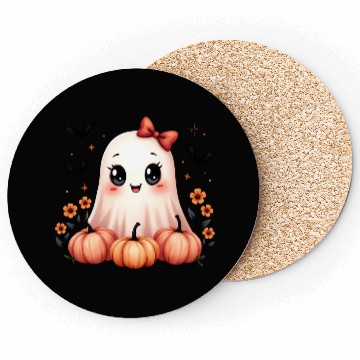 Discover Cute Ghost of Magic Grove Coasters