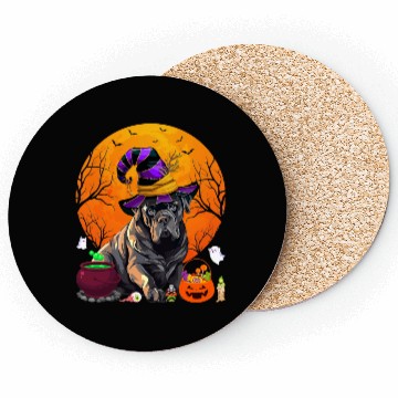 Discover Funny Cane Corso Dog Witch Halloween Dog Lover Coasters