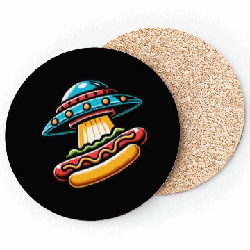 Discover UFO HotDog Abduction Coasters