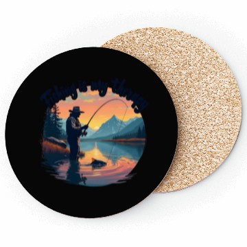 Discover Fishing is my therapy Coasters