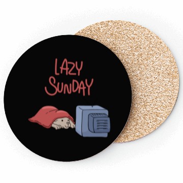 Discover Lazy Sunday Funny Quote Print Coasters