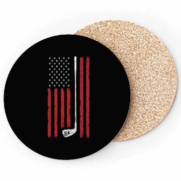Discover Golf American Flag US Golfer Golfing Golf Lovers Coasters