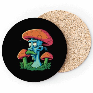 Discover Mushroom Moustache Man – Trippy Fungi Art Coasters