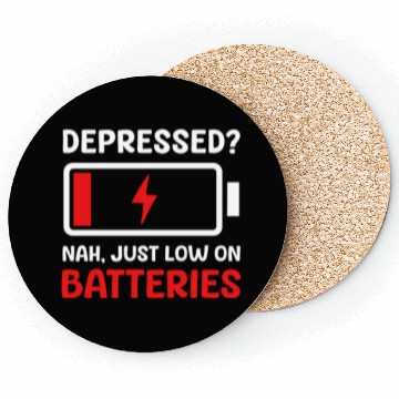 Discover Depression Awareness Just Low On Batteries Coasters