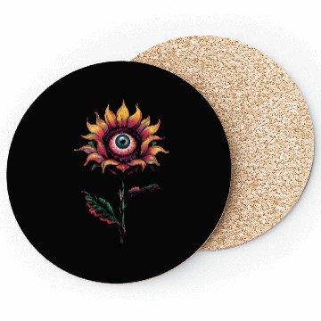 Discover Weirdcore Aesthetic Flower Human Eyeball Strangeco Coasters