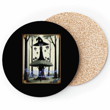 Discover Tripping Through the Tree Tips Psychedelic Witch Coasters