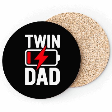 Discover Twin Dad Low Battery Funny Twin Daddy Coasters