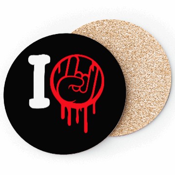Discover I Love Heavy Metal Hard Rock Music Graffiti Heart Coasters