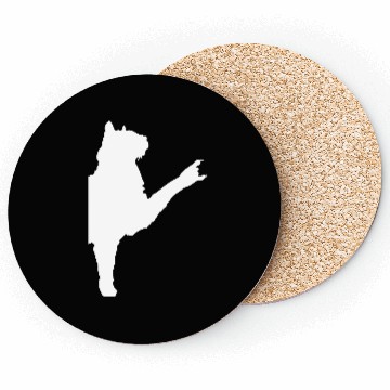 Discover Cat Heavy Metal Hand Gesture Hard Rock Music Pet Coasters