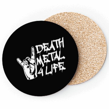 Discover Heavy death metal 4 life hand gesture graffiti fun Coasters