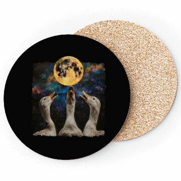 Discover Ducks Farm Animal Farmer Howling Moon Coasters